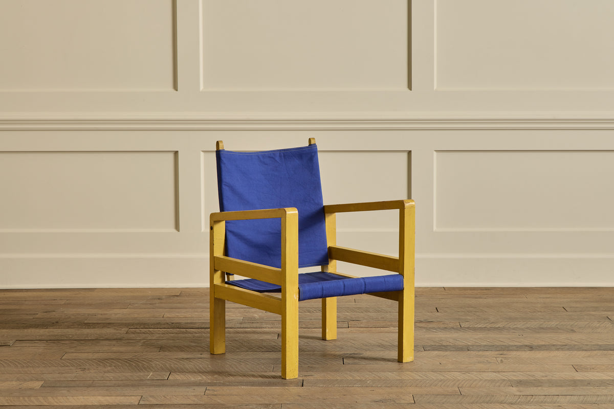 Pair. of Yellow Painted Lounge Chairs
