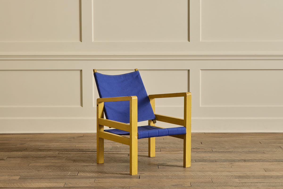 Pair. of Yellow Painted Lounge Chairs