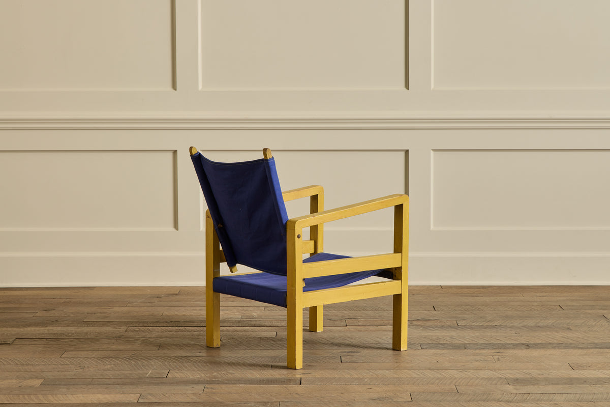 Pair. of Yellow Painted Lounge Chairs