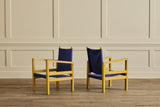 Pair. of Yellow Painted Lounge Chairs