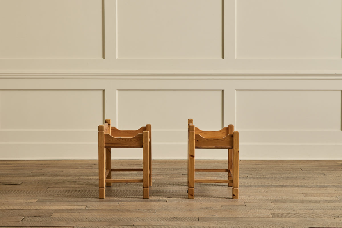 Pair of Scandinavian Pine Night Stands