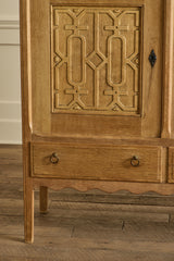 1960s Carved Oak Highboard