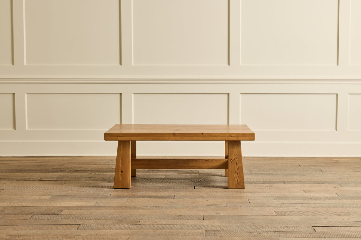 VTG BRUTALIST PINE COFFEE TABLE