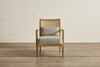 Shown in Customer’s Own Material (Susan Deliss Costanza Bosphorous Blue) and Natural Oak|Inquire for Pricing