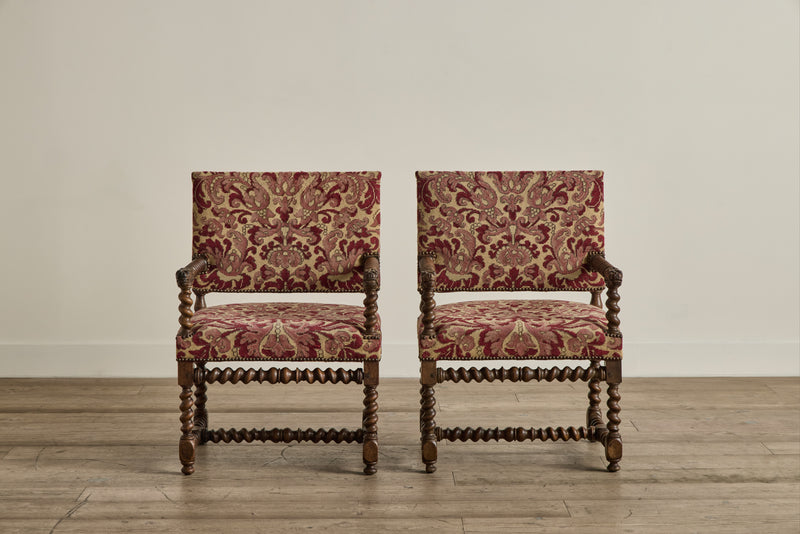 Pair of 18th Century Turned Wood Chairs