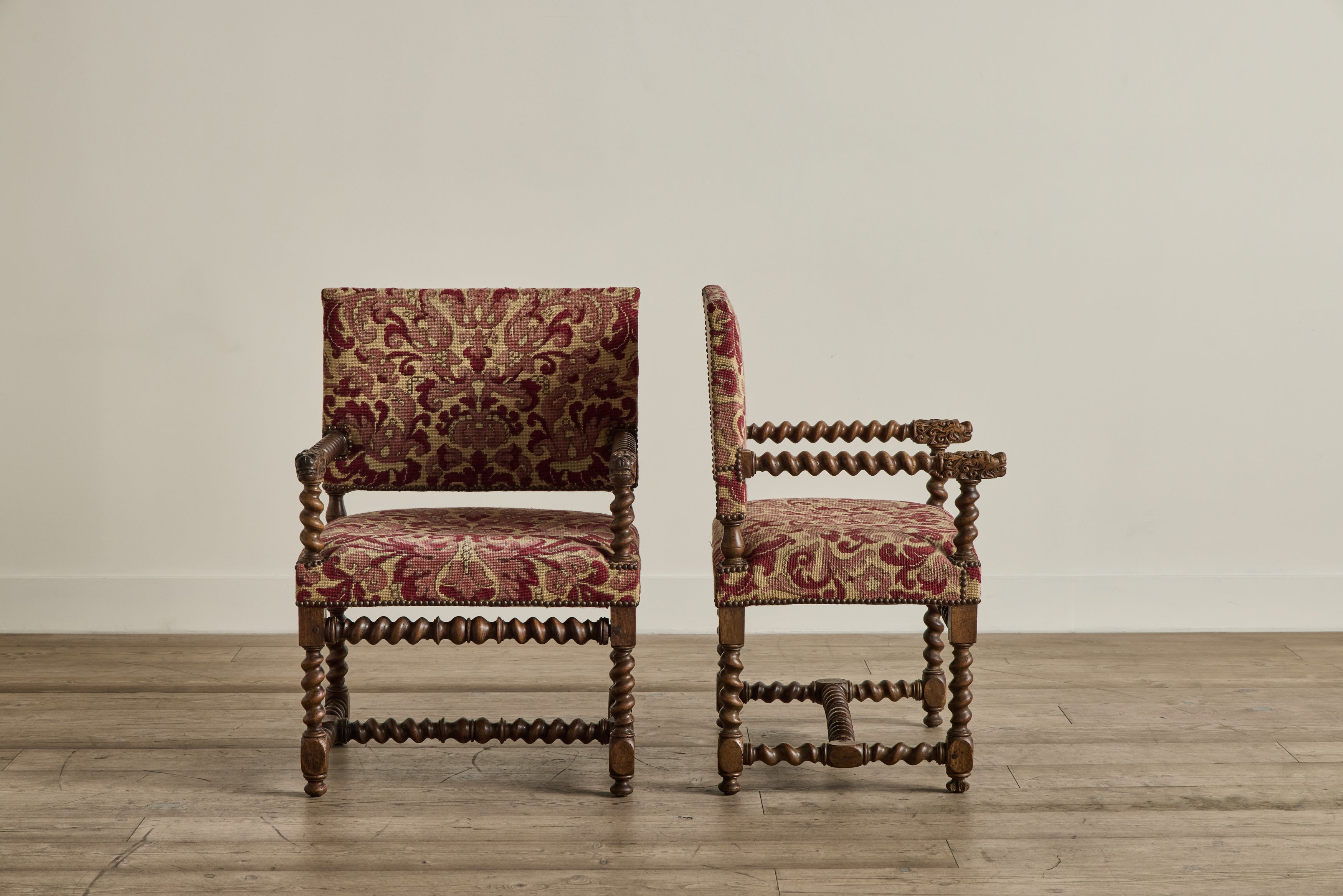 Pair of 18th Century Turned Wood Chairs