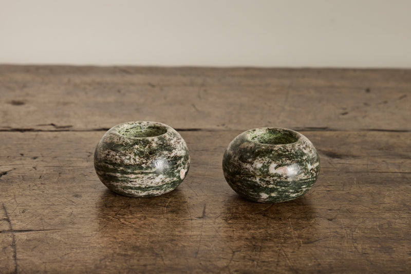 Pair of Green Marble Votives (LA)