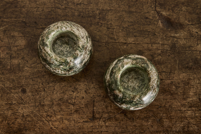 Pair of Green Marble Votives (LA)