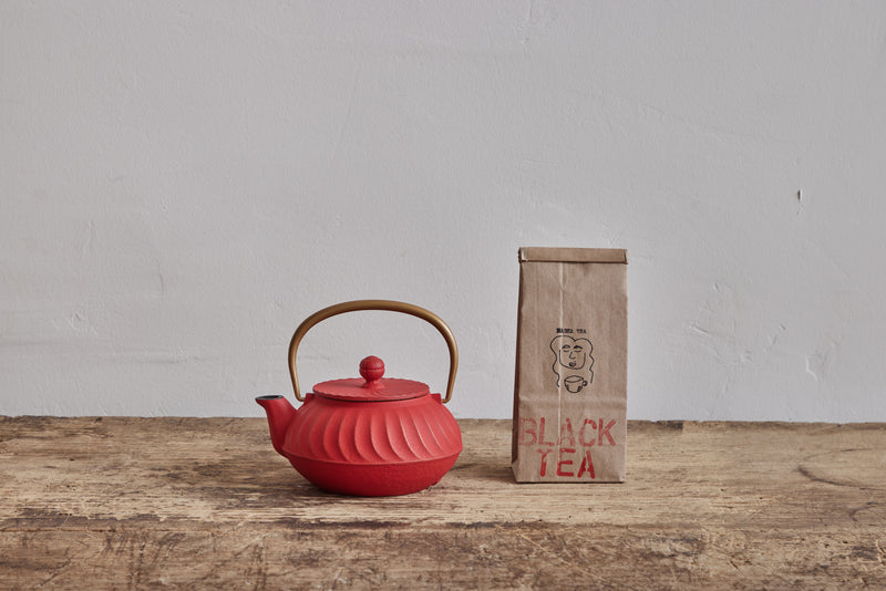Cast Iron Red Wave Teapot