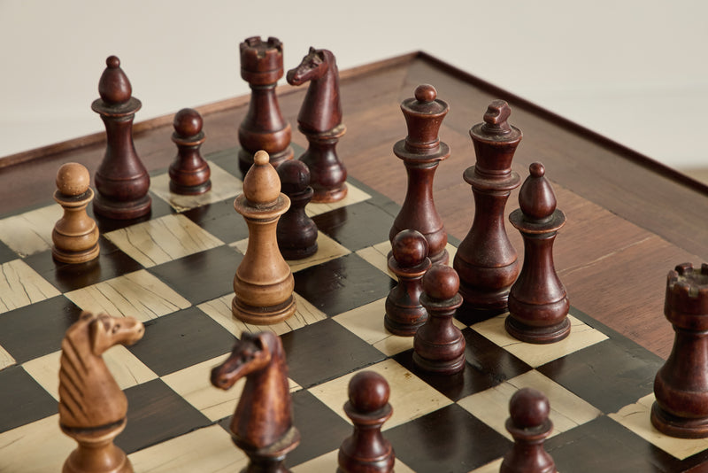 18th Century Game Table & Pieces