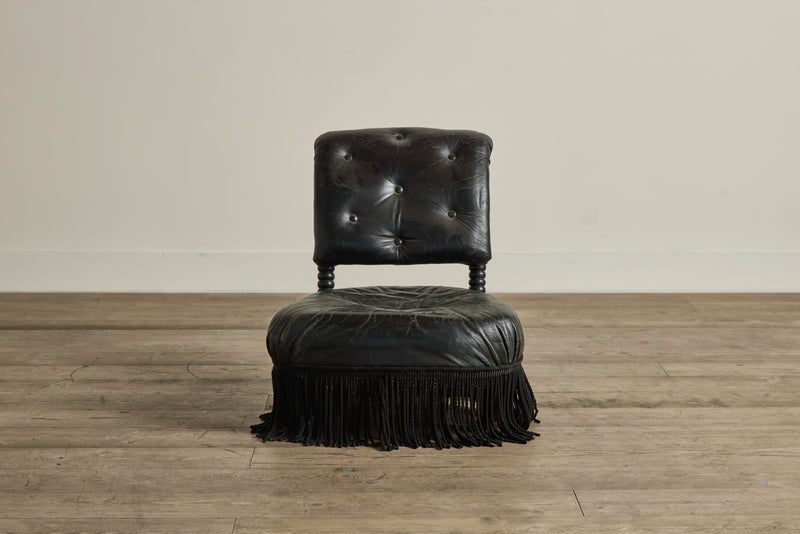 Black Fringe Slipper Chair