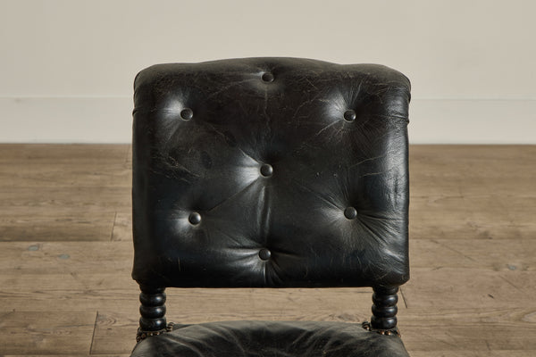 Black Fringe Slipper Chair