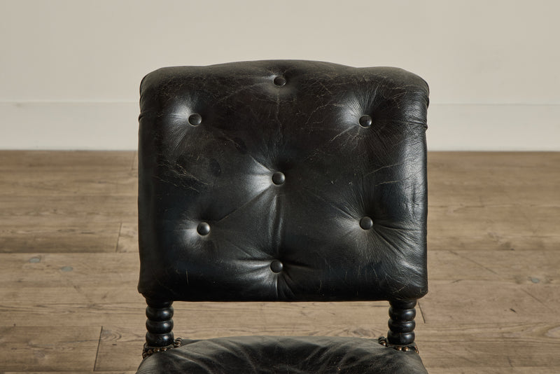 Black Fringe Slipper Chair