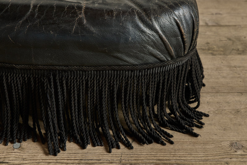 Black Fringe Slipper Chair