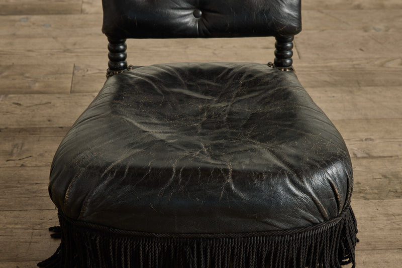 Black Fringe Slipper Chair