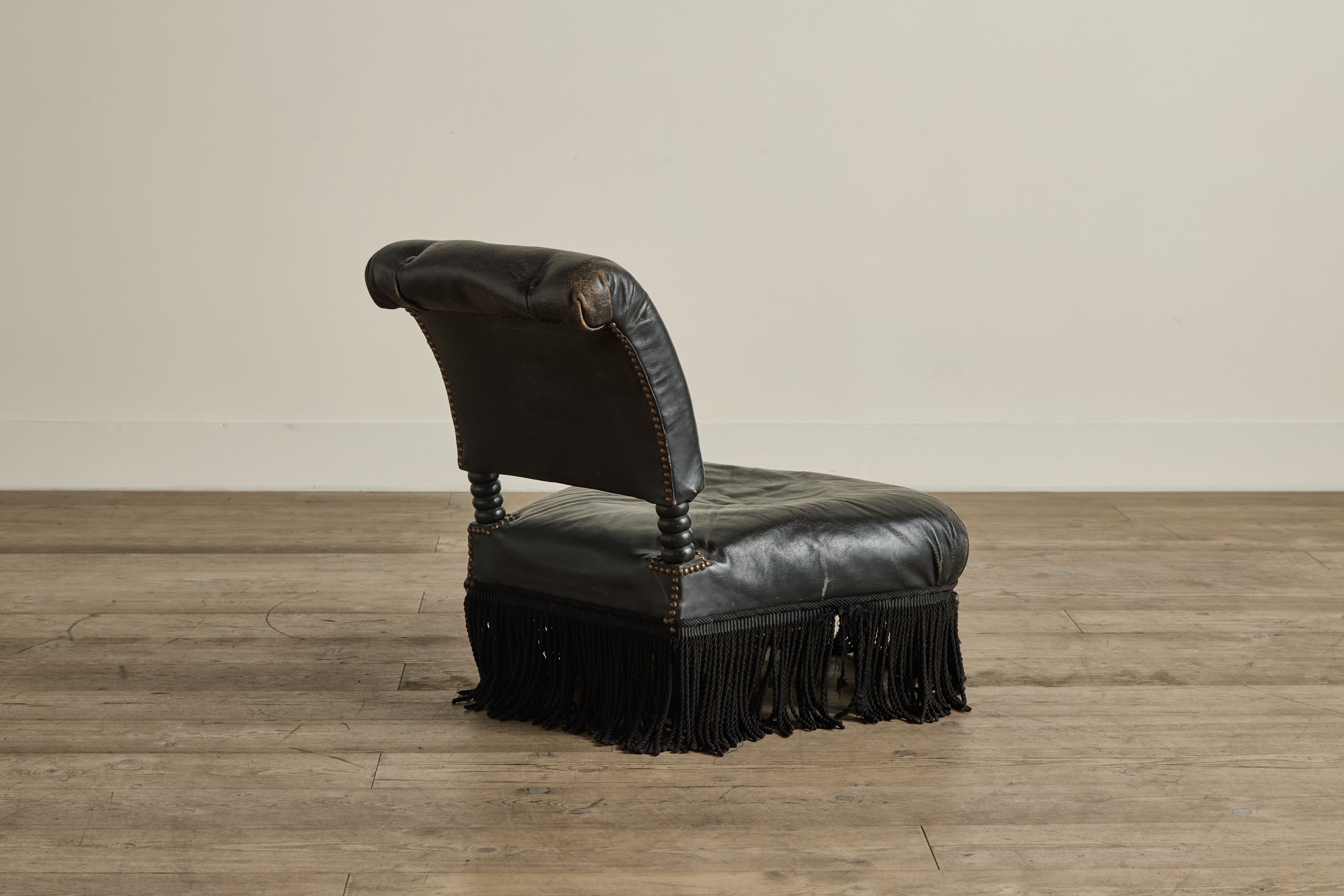 Black Fringe Slipper Chair