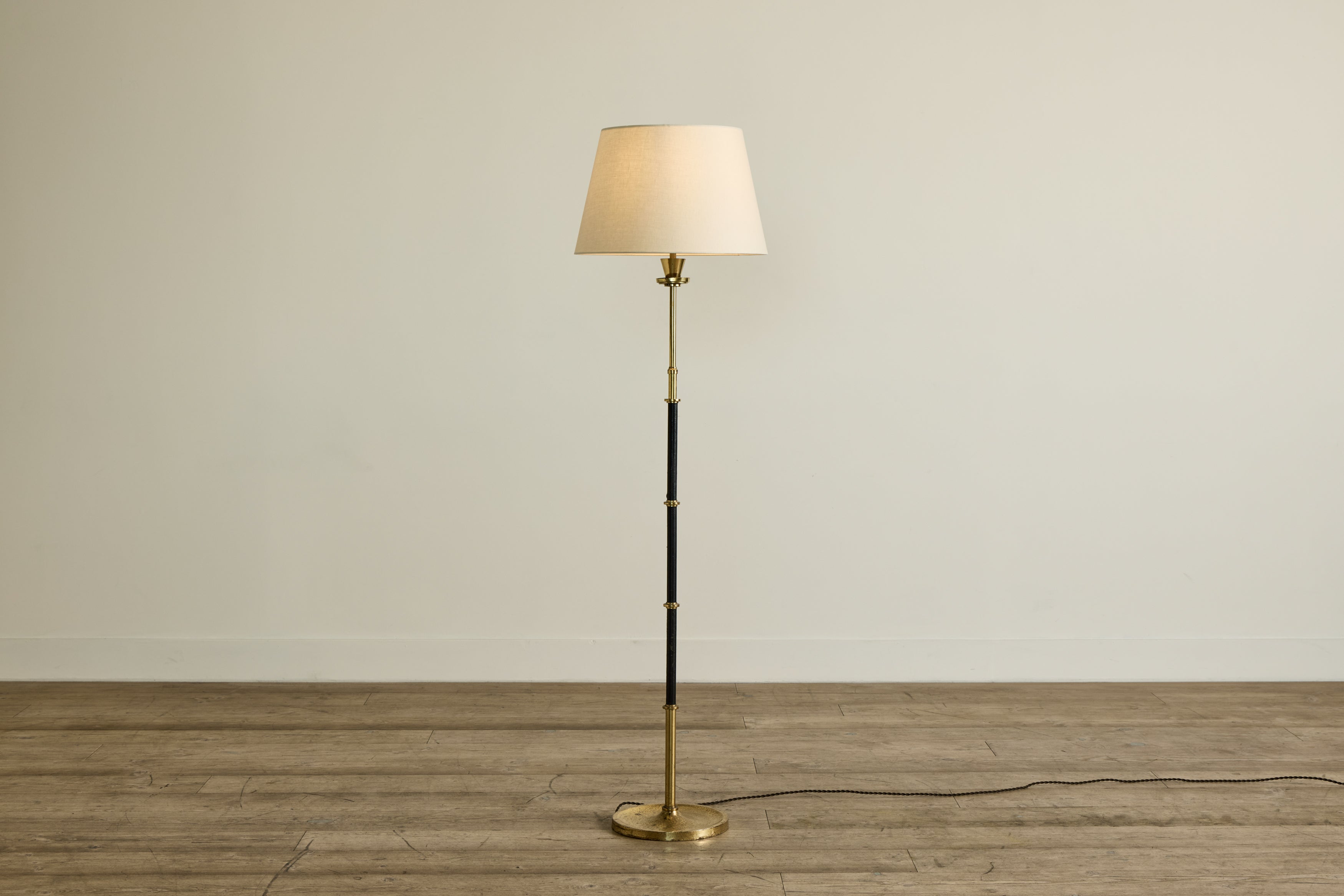 Leather & Brass Floor Lamp