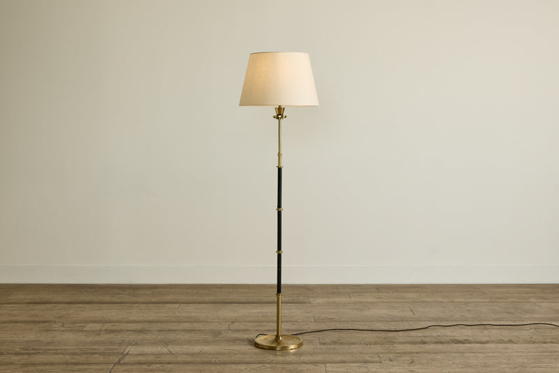 Leather & Brass Floor Lamp