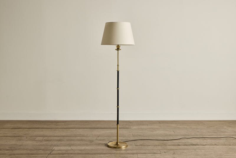 Leather & Brass Floor Lamp