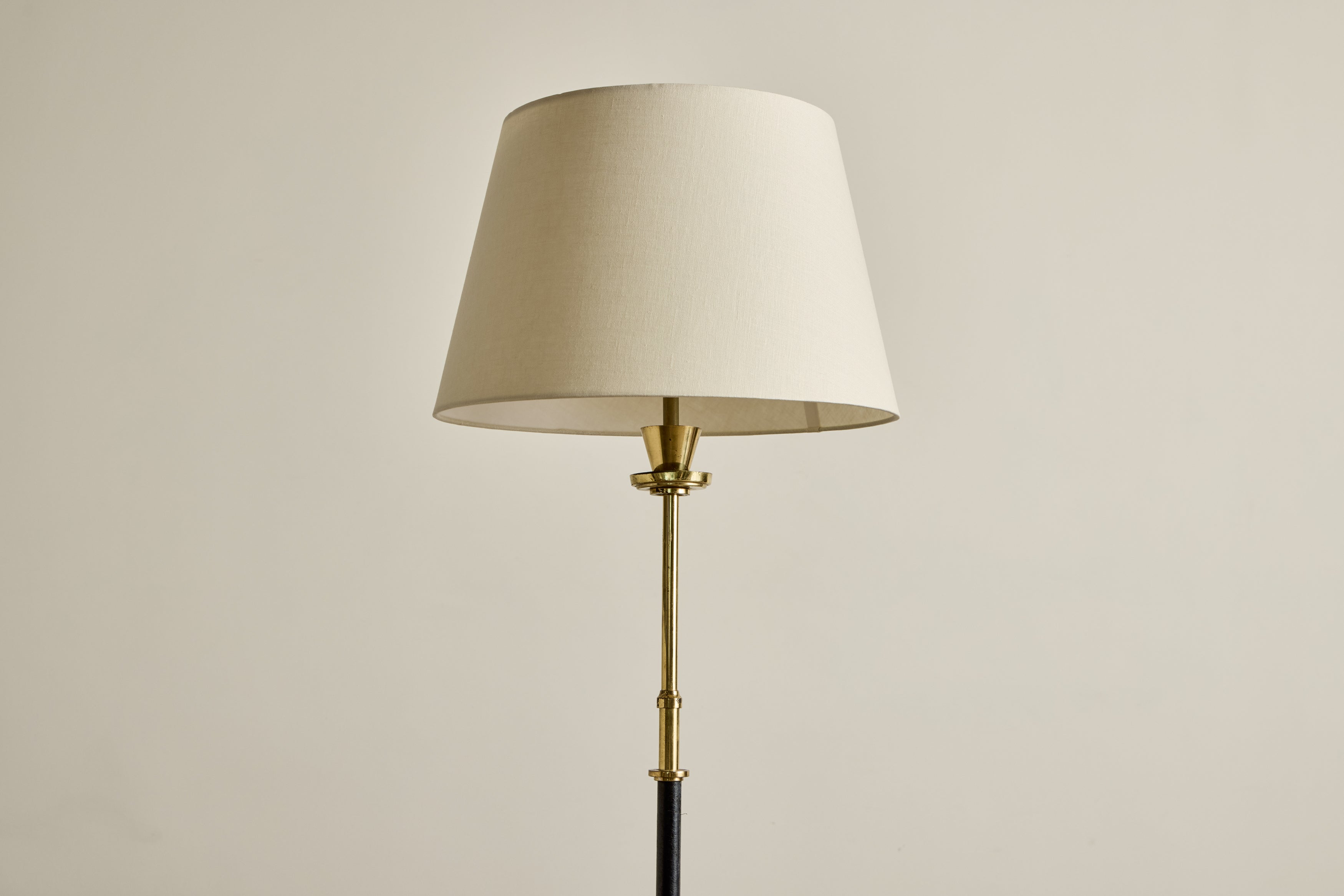 Leather & Brass Floor Lamp