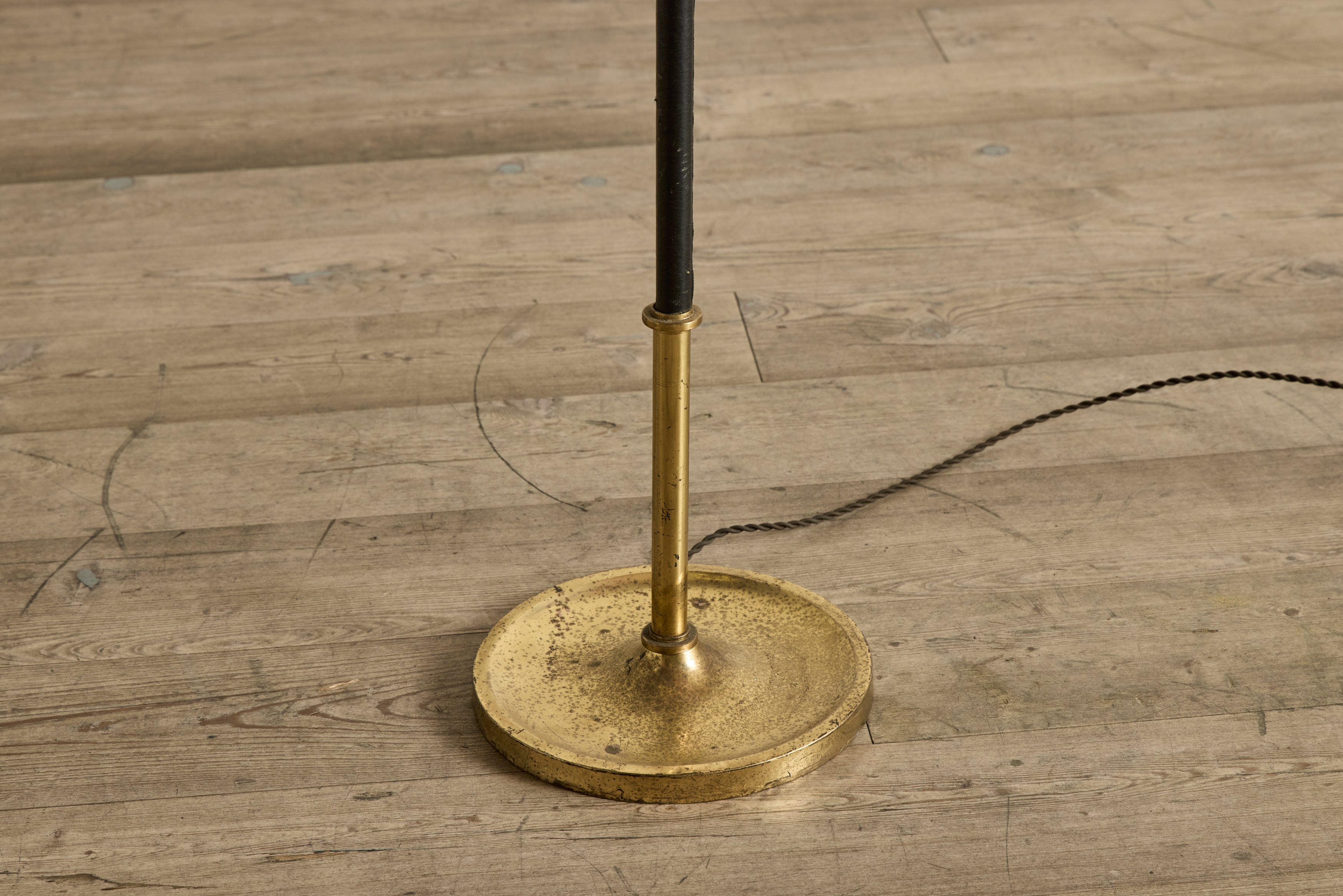 Leather & Brass Floor Lamp
