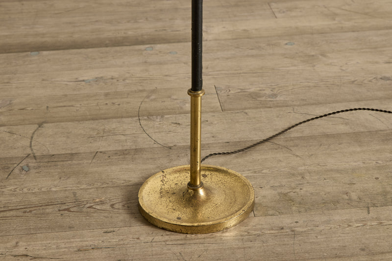 Leather & Brass Floor Lamp