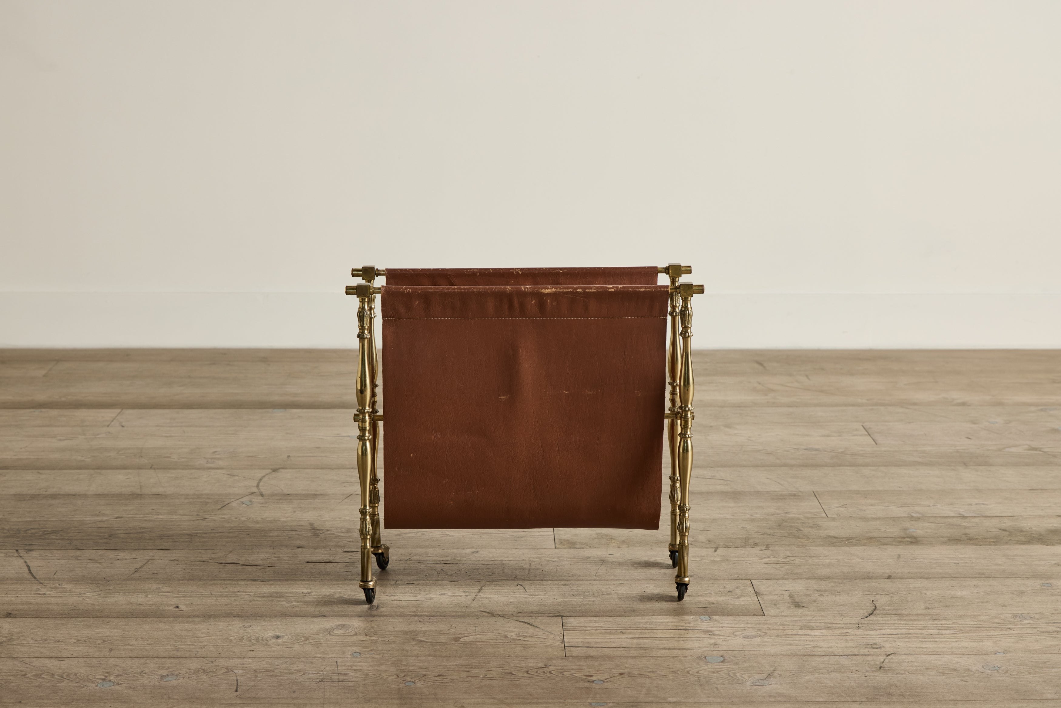 Leather & Brass Magazine Rack