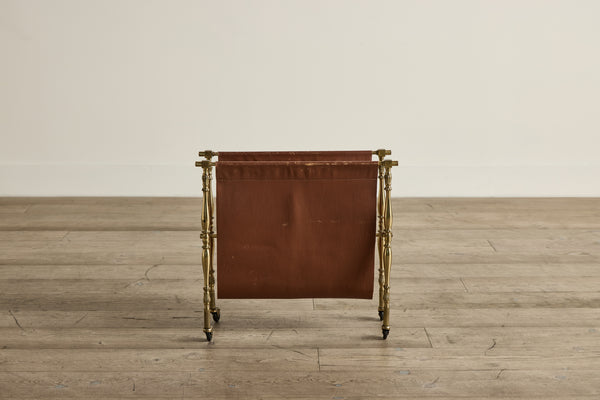 Leather & Brass Magazine Rack