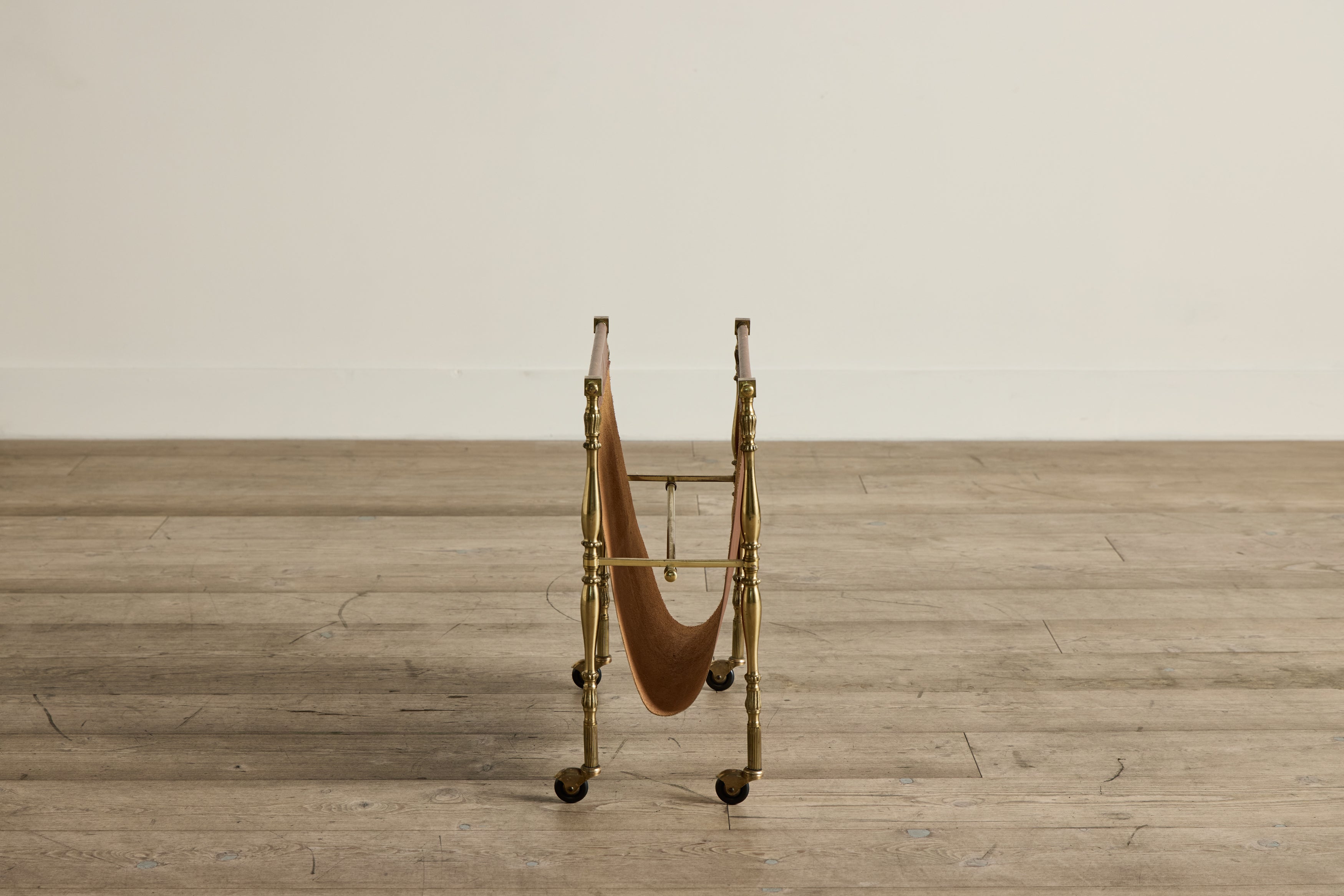 Leather & Brass Magazine Rack