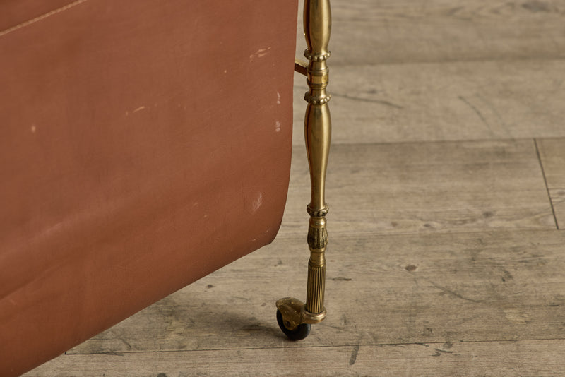 Leather & Brass Magazine Rack