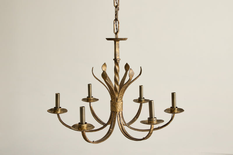Gilded Iron Chandelier
