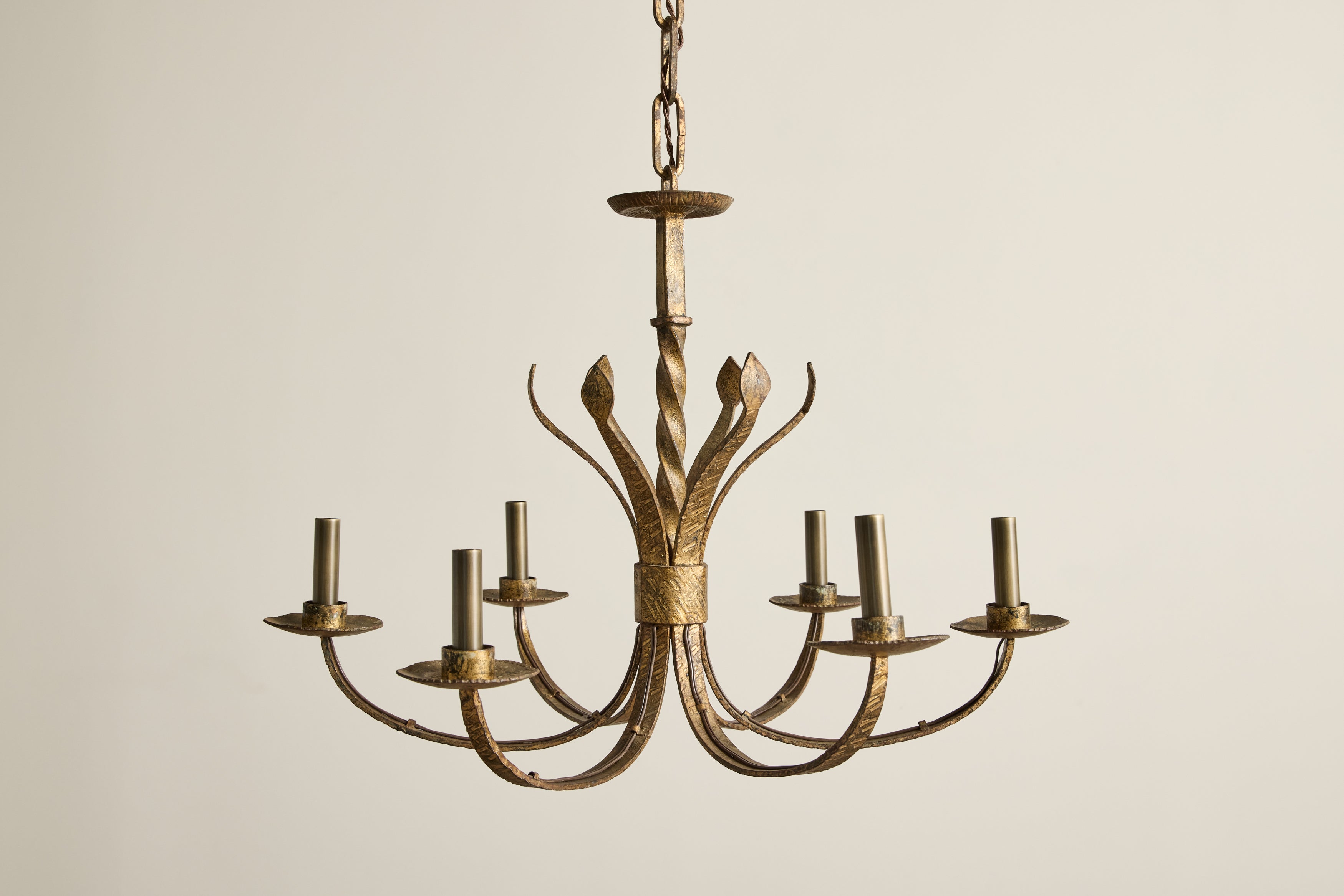 Gilded Iron Chandelier