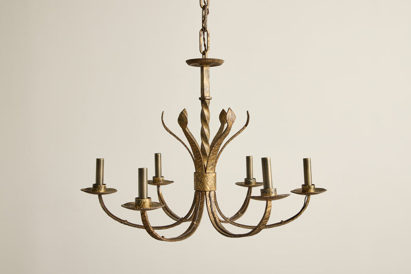 Gilded Iron Chandelier