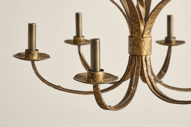 Gilded Iron Chandelier