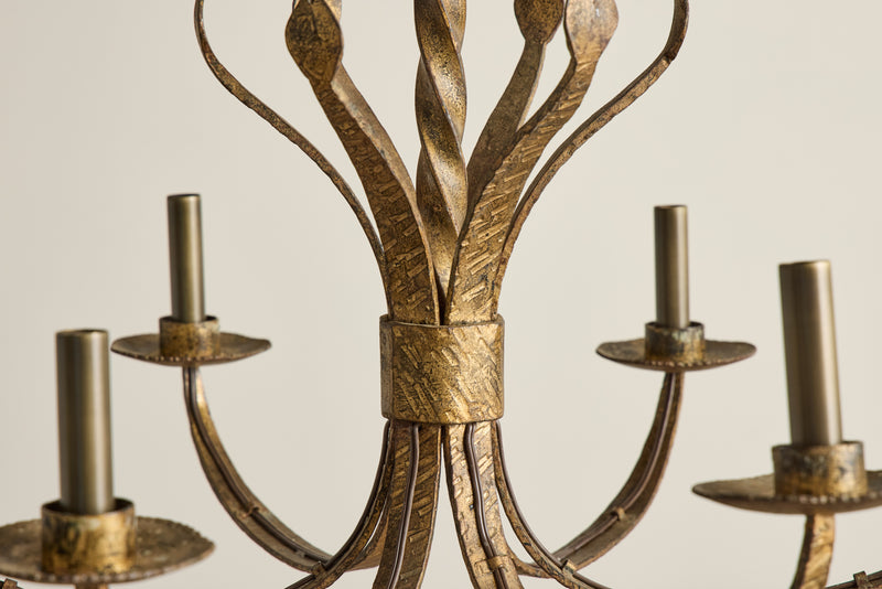 Gilded Iron Chandelier