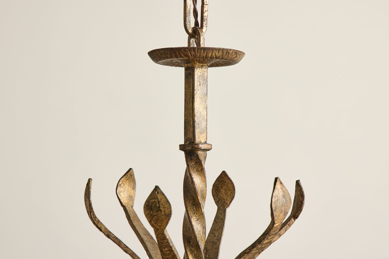 Gilded Iron Chandelier