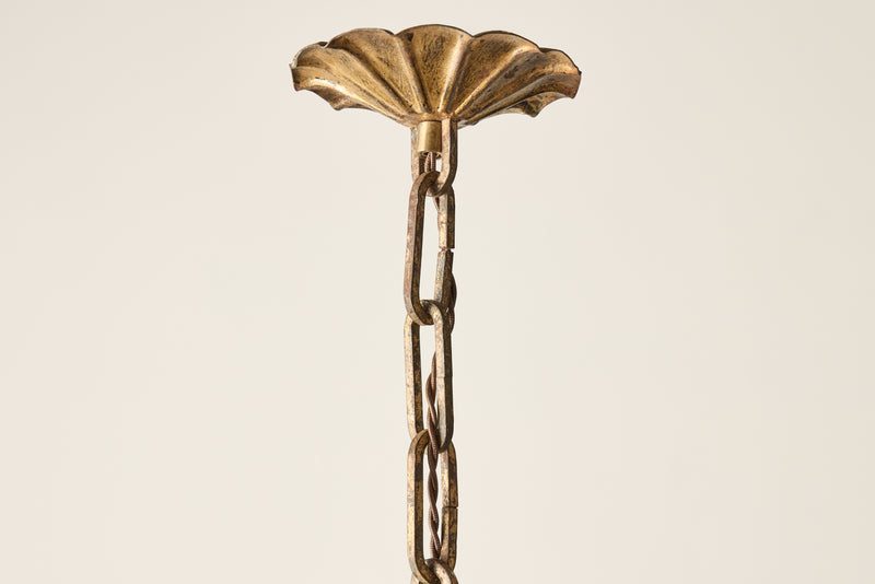 Gilded Iron Chandelier