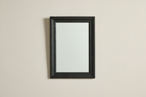 Black Carved Wood Mirror
