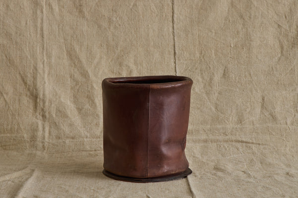 Italian Leather Waste Bin