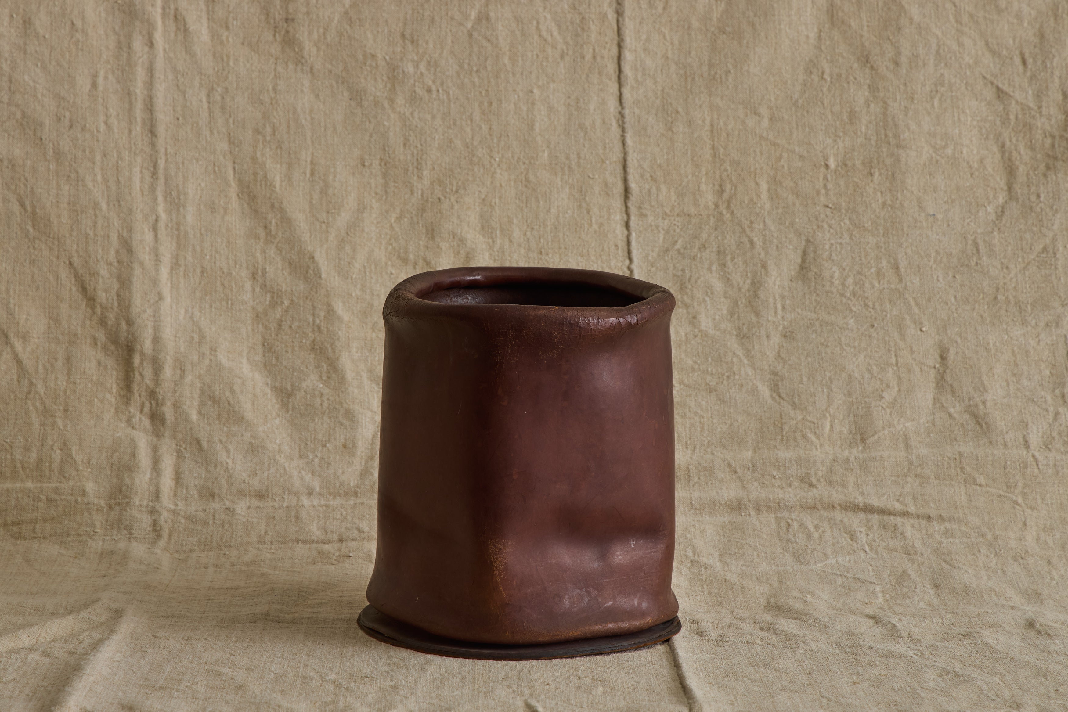 Italian Leather Waste Bin