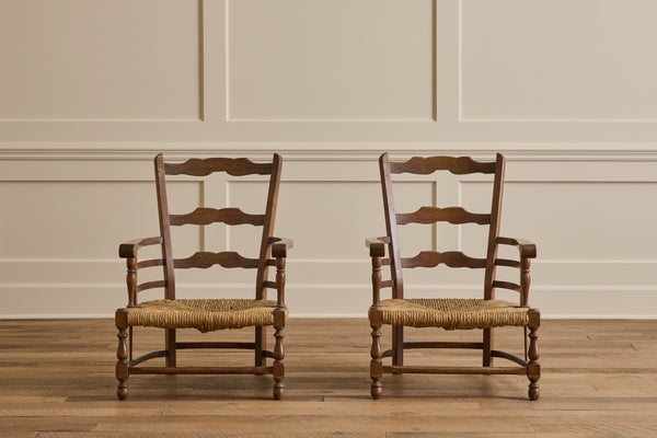 Pair of Italian Rush Chairs