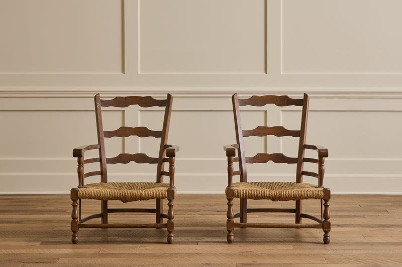 Pair of Italian Rush Chairs