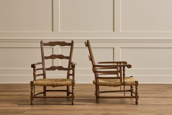 Pair of Italian Rush Chairs