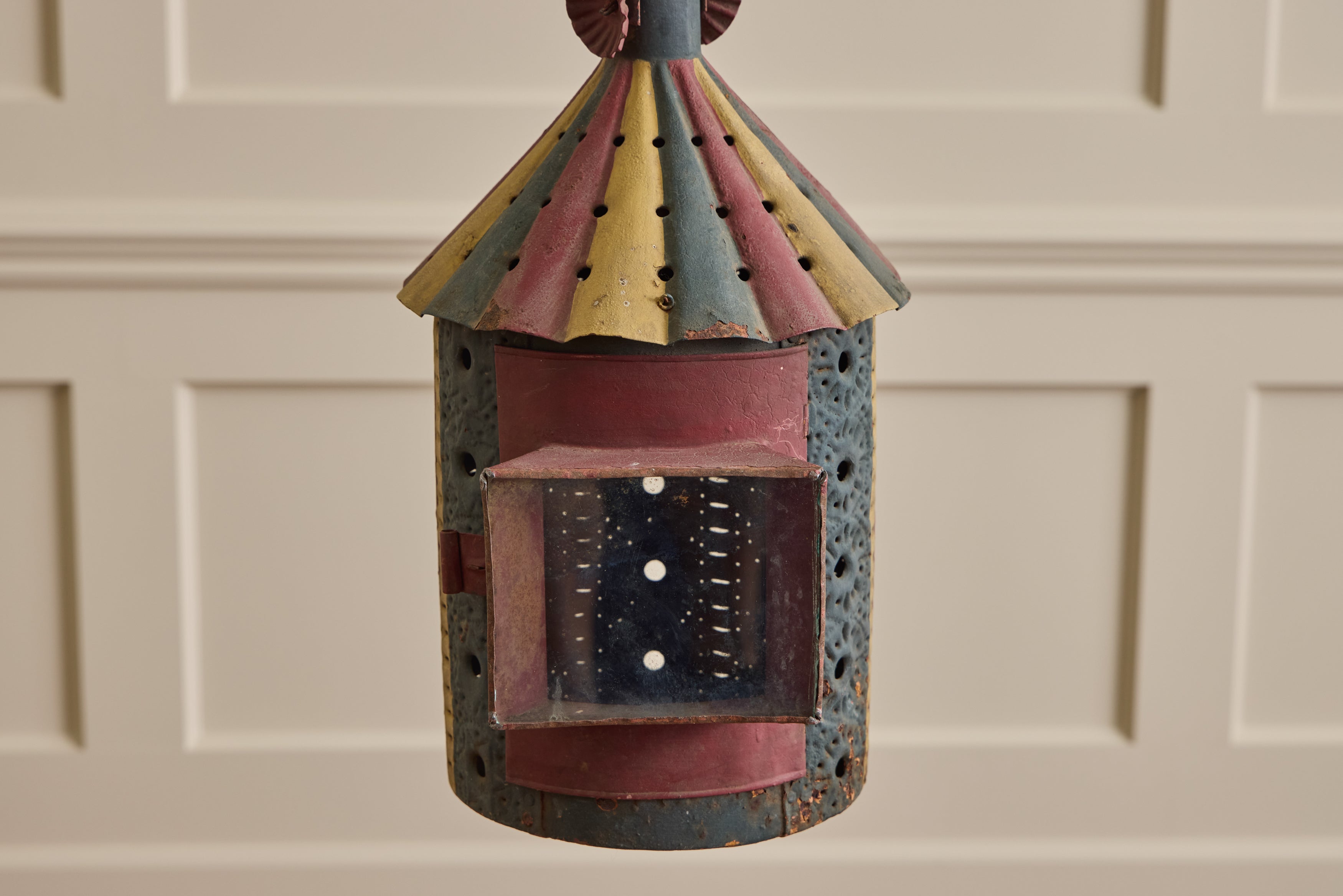 Striped Tole Lantern