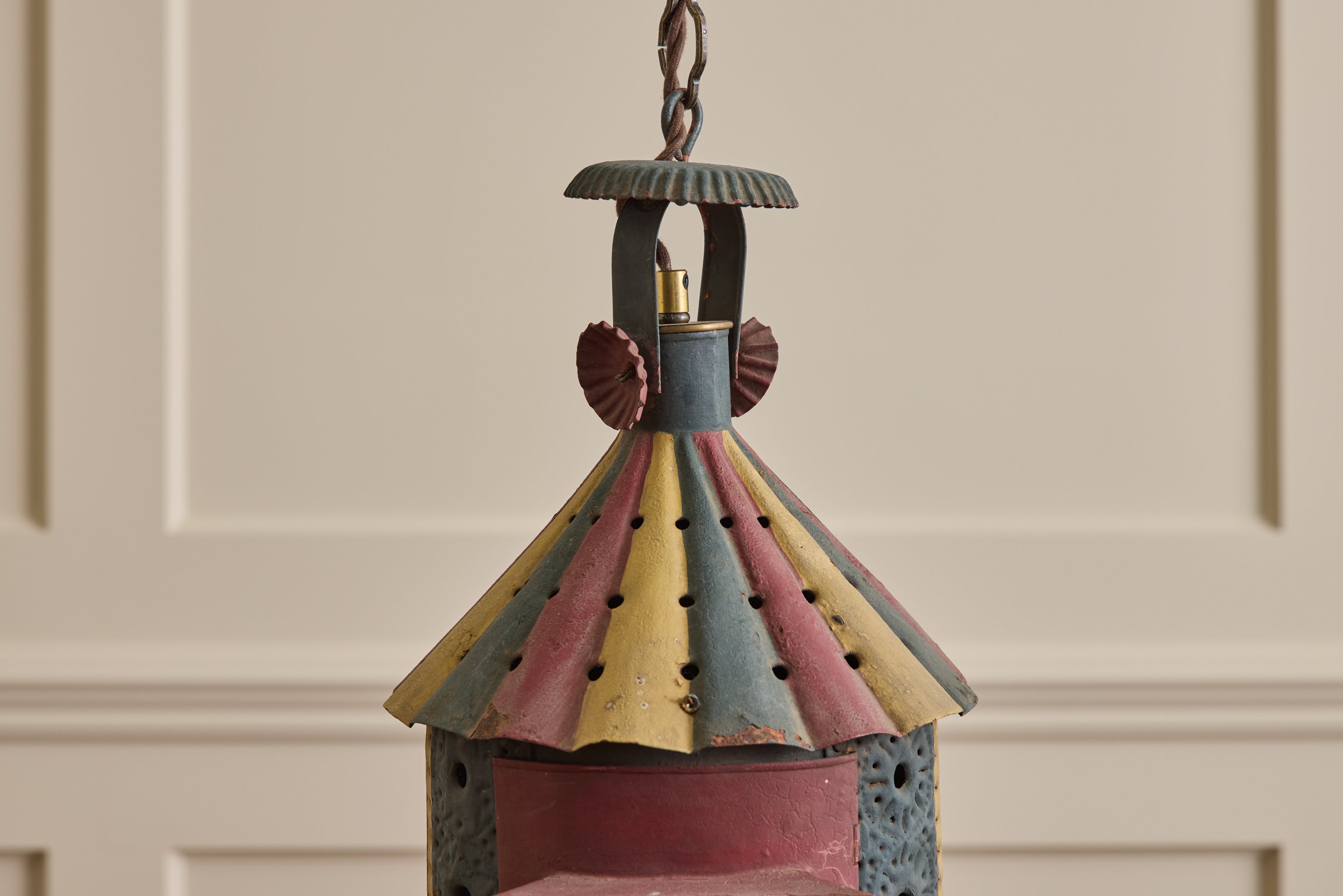 Striped Tole Lantern