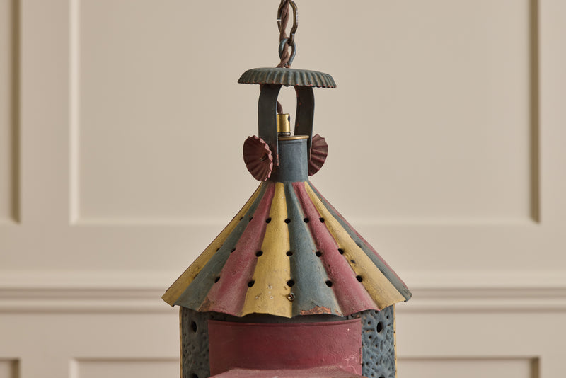 Striped Tole Lantern