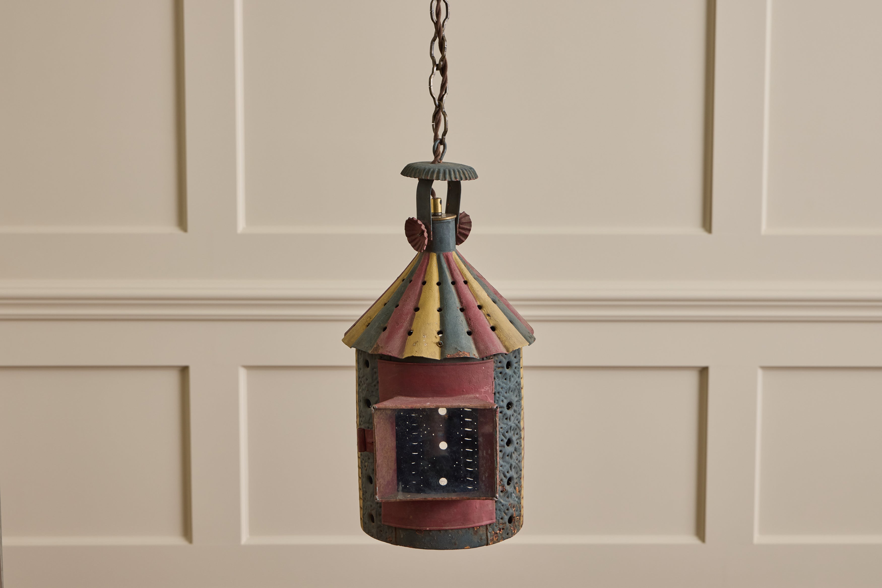Striped Tole Lantern