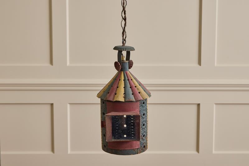 Striped Tole Lantern