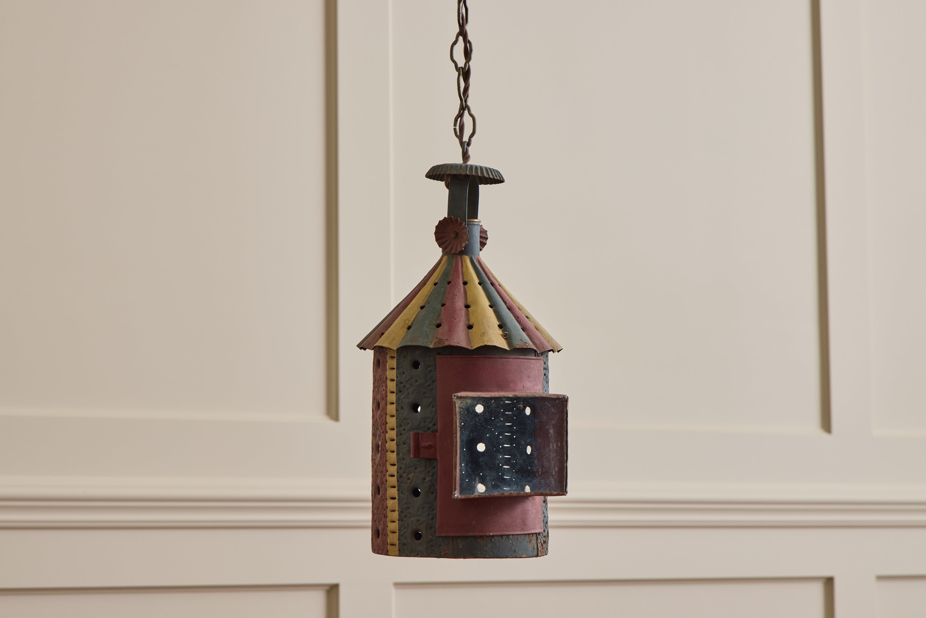 Striped Tole Lantern