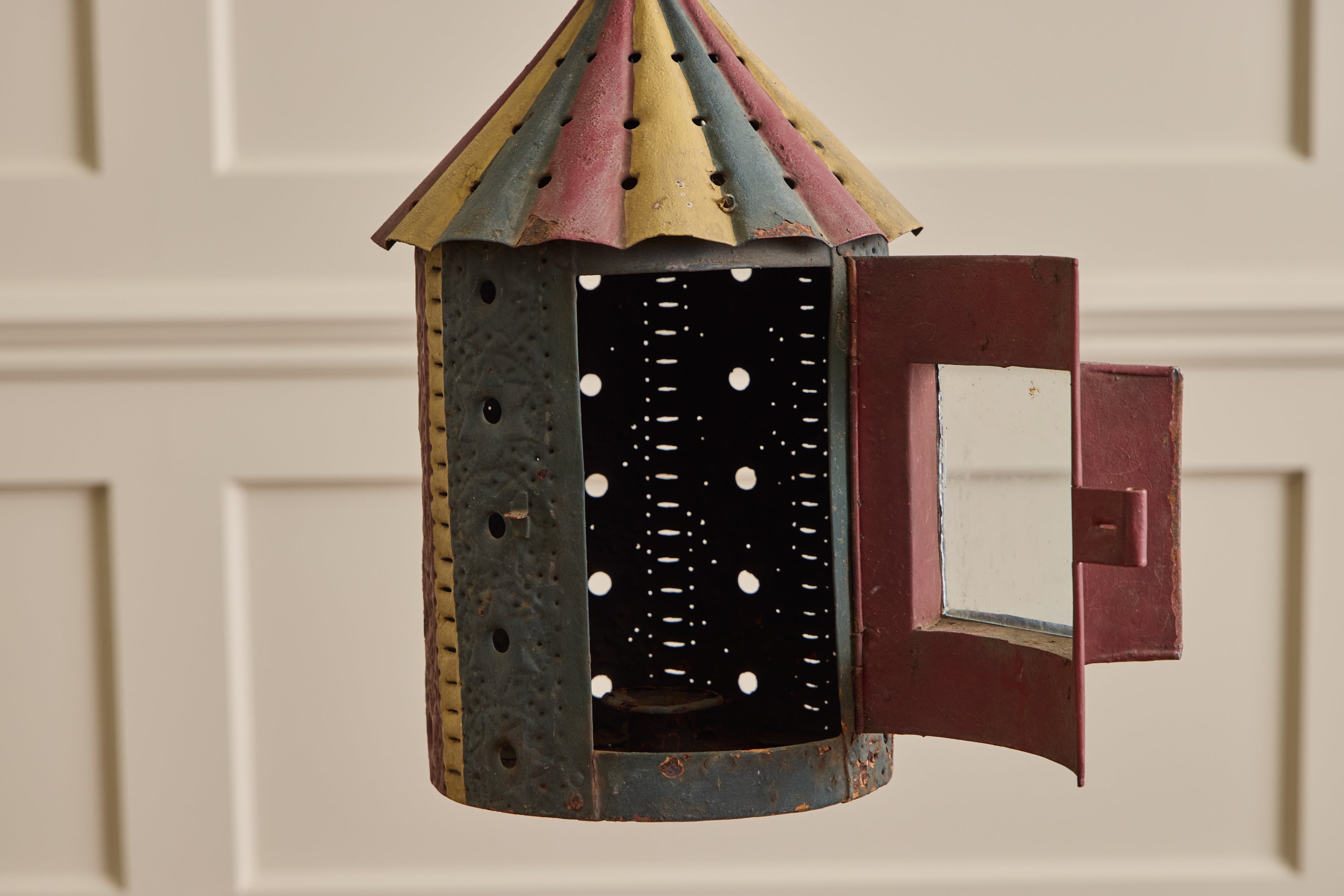 Striped Tole Lantern